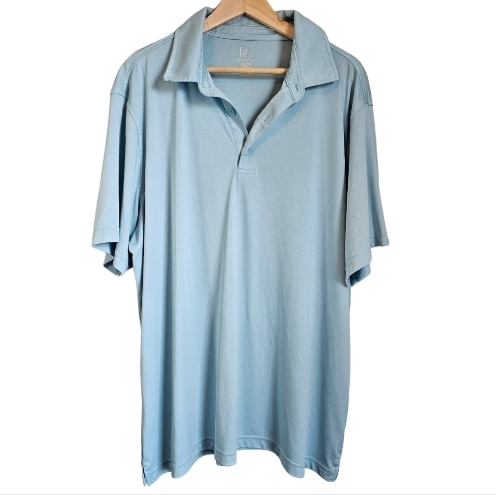 Performance polo shorts sleeve blue men's 2xl big and tall 50 - 52
